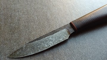 Forged Scandi Knife (Bird & Trout)