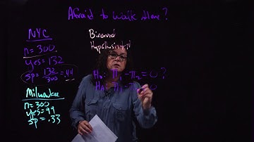 Afraid to Walk Alone at Night: Binomial Hypothesis Testing (1 and 2 sample)