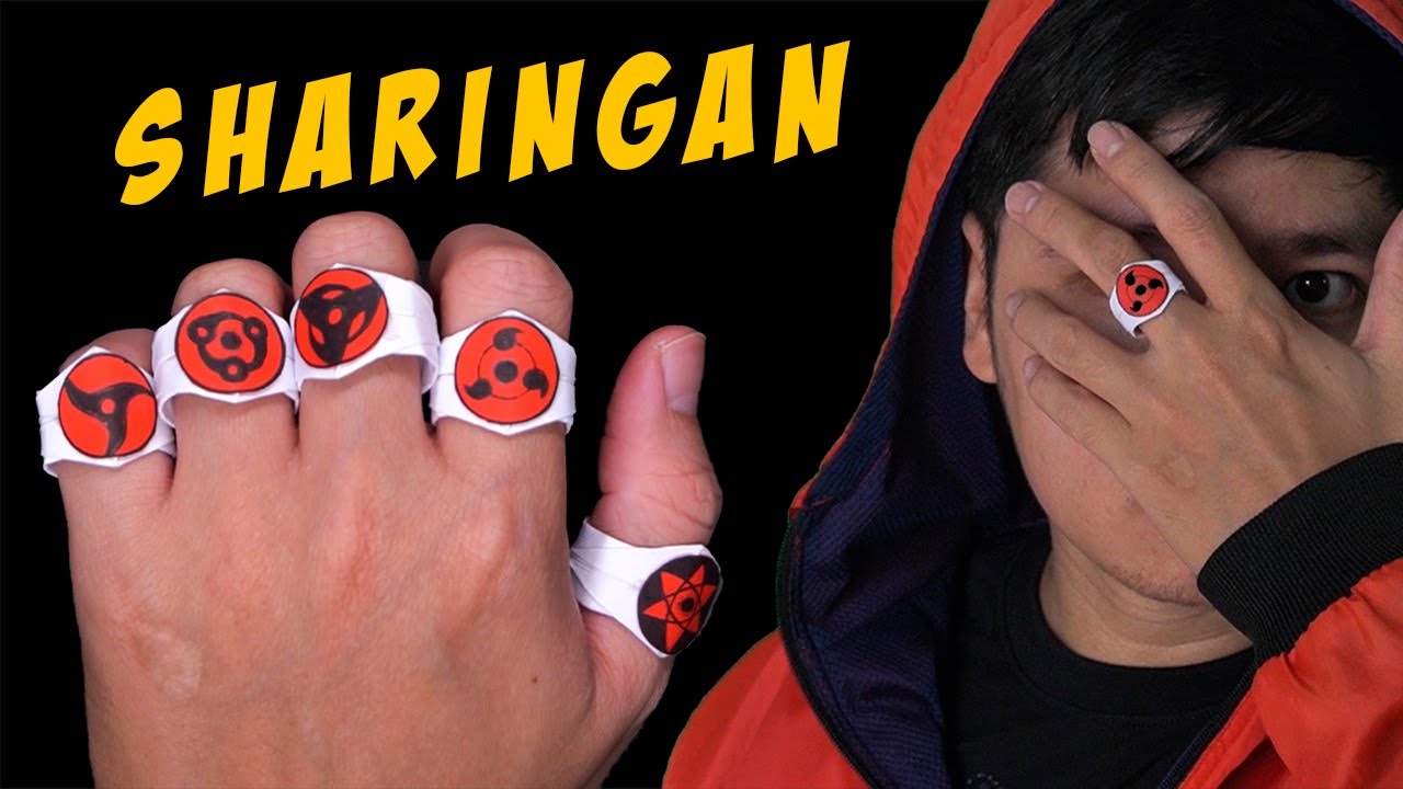 Легкое оригами кольцо ниндзя шаринган из бумаги в Наруто