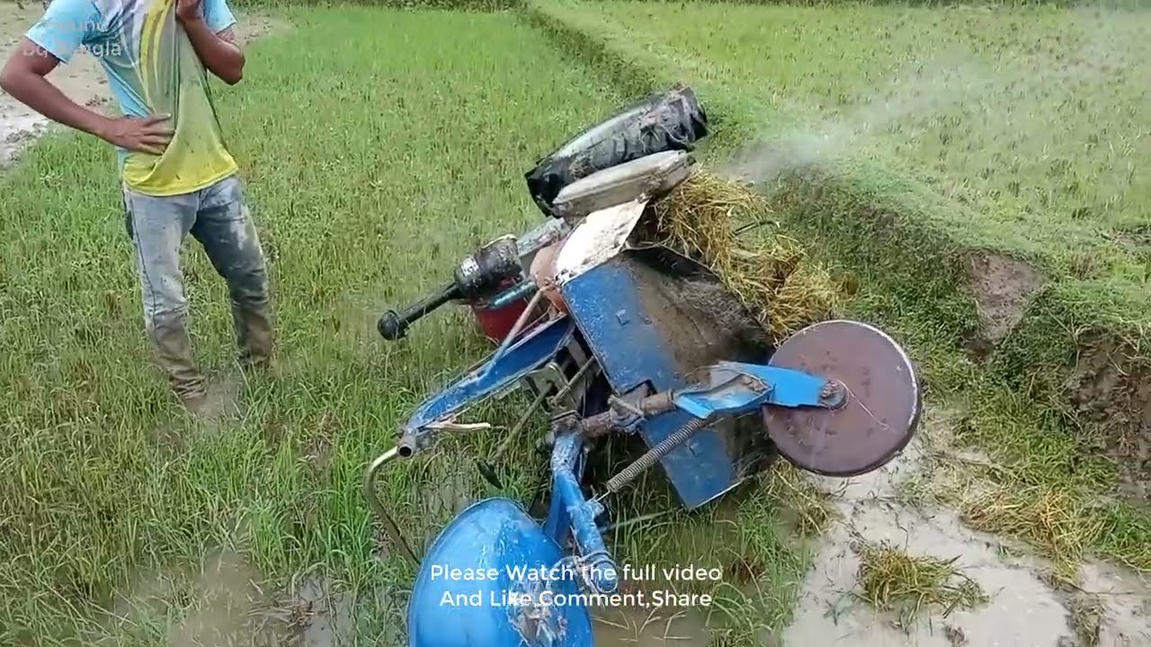 জমি চাষের সময় পাওয়ার টিলার কিভাবে উল্টে গেল দেখুন | Tiller Accident | Tiller fatal accident | power