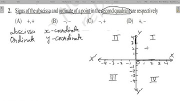 Signs of the abscissa and ordinate of a point in the second quadrant are respectively (A) +, +  MCQ