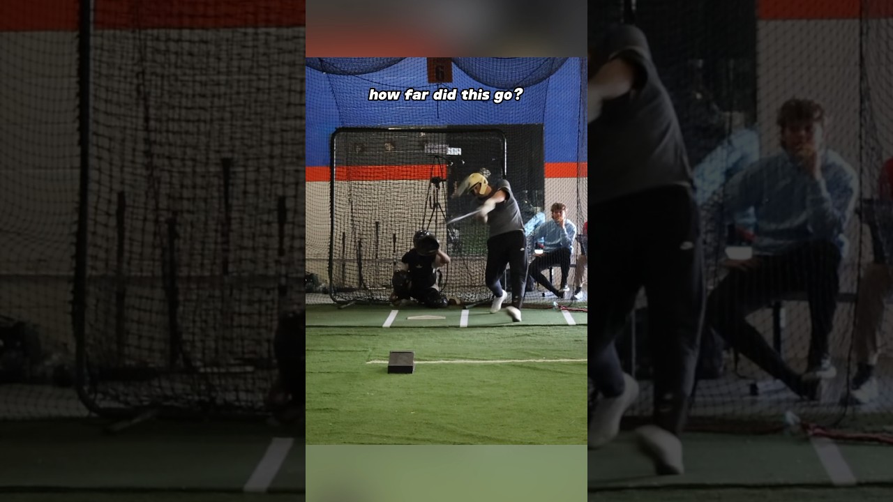 HOW FAR DID THIS BALL GO?? #baseball #collegeburnout