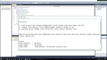 Koneksi Database MySql dengan VB.Net 2010 menggunakan Library MySql.Dala.dll