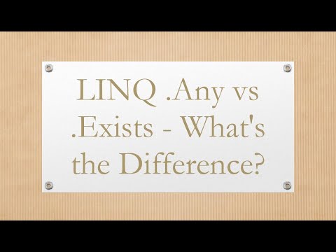 LINQ .Any vs .Exists - What's the Difference?