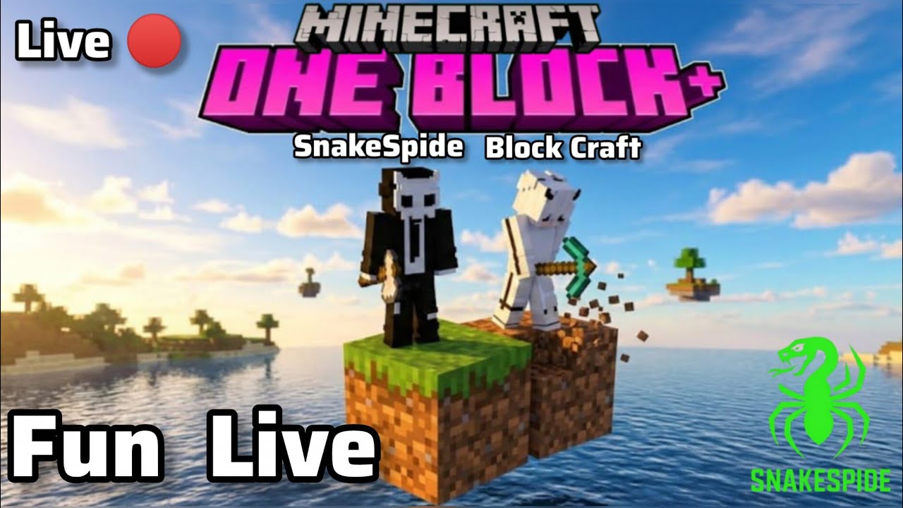 Minecraft ONE BLOCK LIVE 🔴 WITH BLOCK CRAFT ...... - YouTube