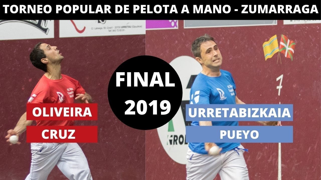 Final TORNEO NO FEDERADOS de Zumarraga 2019. Oliveira - Cruz vs Urretabizkaia - Pueyo. Pelota Vasca