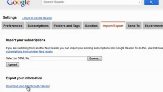 How to Export Your Google Reader RSS OPML XML File