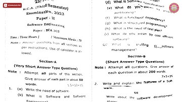 BCA 3RD SEM SOFTWARE ENGINEERING C 2023 | VBSPU
