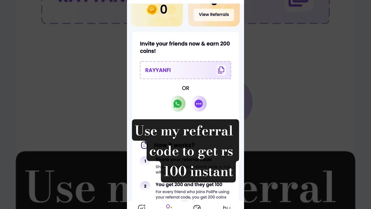 pollpe 100 instant referral code 
