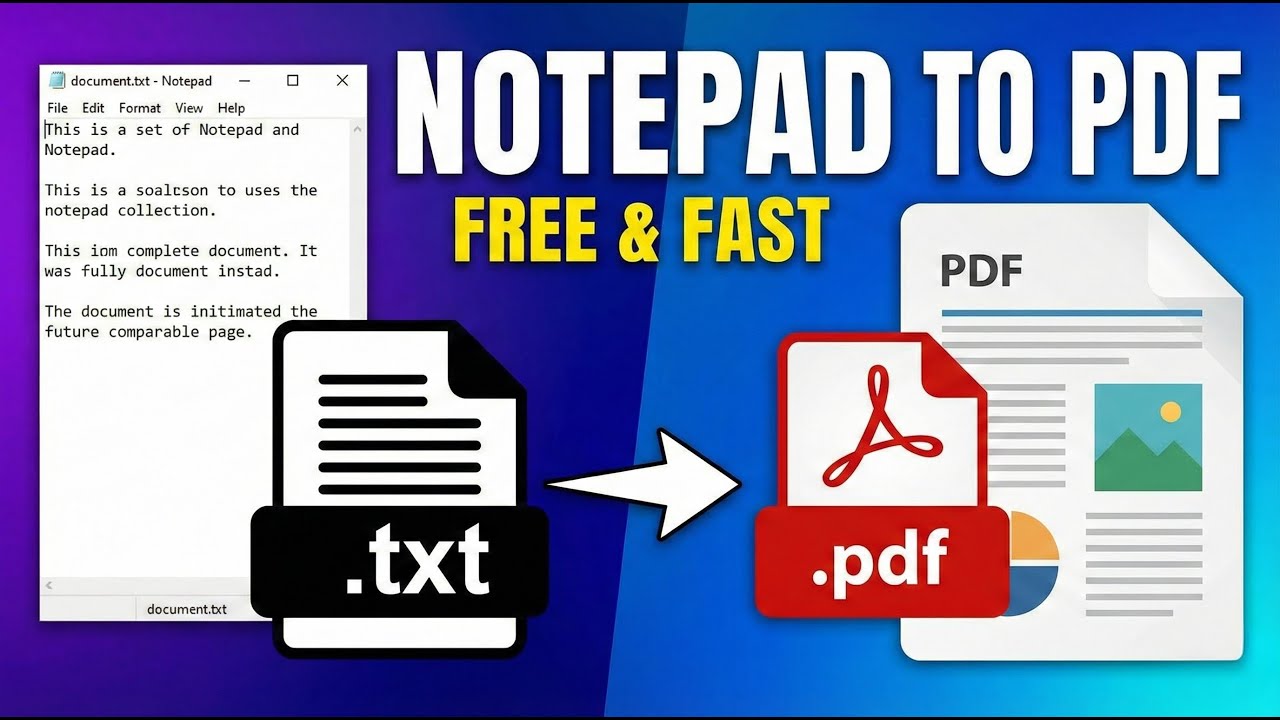 How to Convert A Notepad To PDF File? | Windows 11 Free Tutorial