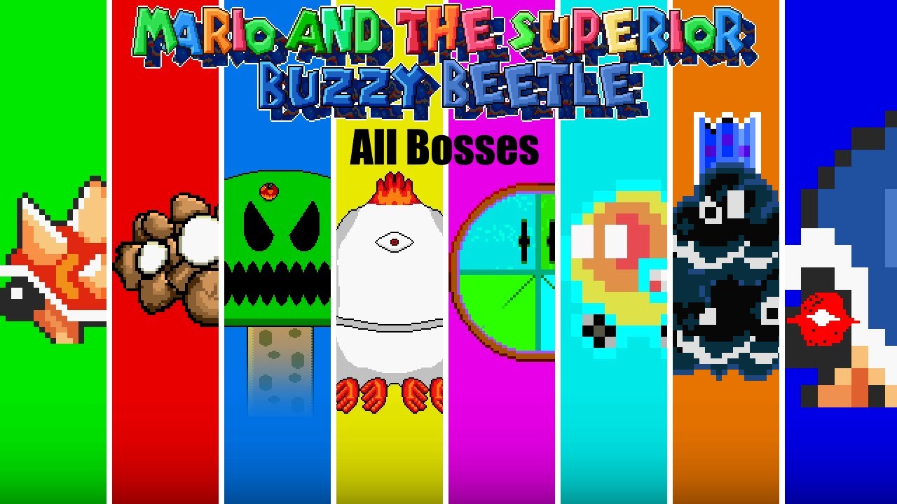 (SMBX) Super Mario and the Superior Buzzy Beetle: All Bosses