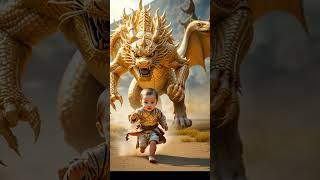 Golden Dragon Master Chasing A Baby