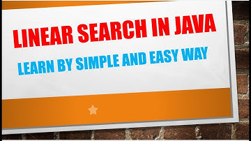 Linear Search In Java