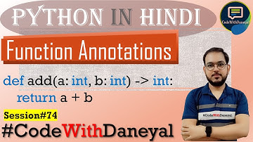 Annotations in Python | Function Annotations | Python Tutorial in Hindi