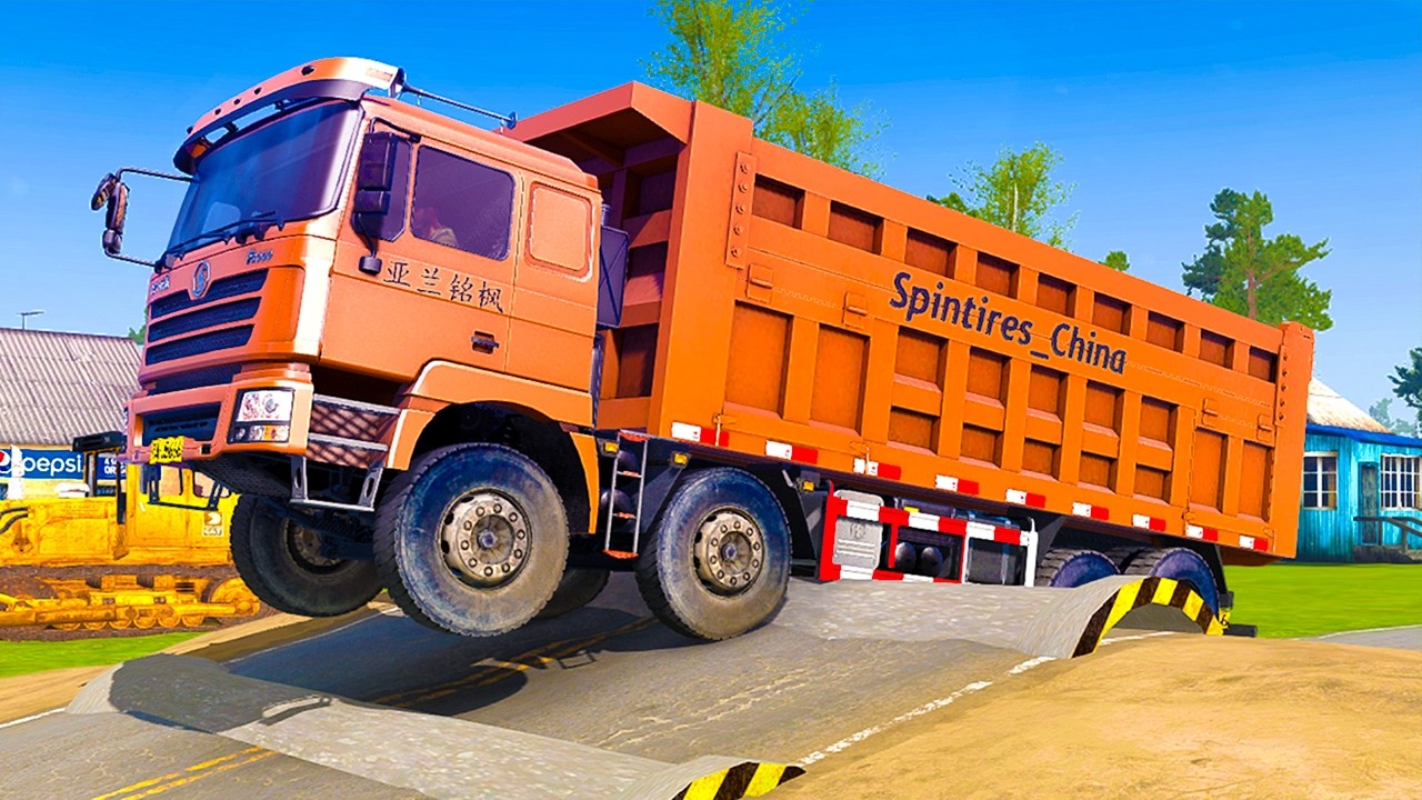 Big Truck vs Extreme Broken Road with Speed Bumps | Spintires: Mudrunner Gameplay P72