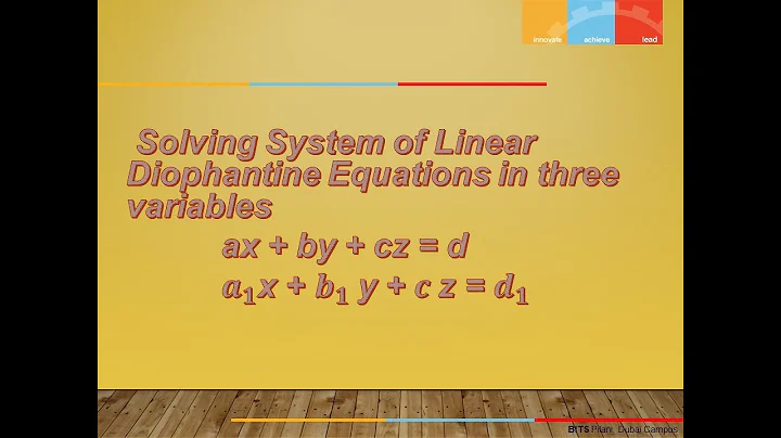 Solving System of Linear Diophantine Equations in three variables