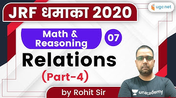 11:30 AM - JRF Dhamaka 2020 (Paper-1) | Math & Reasoning by Rohit Sir | Relations (Part-4)