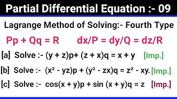 Lagrange Method Solving of Fourth type l Partial Differential Equation l Bsc and MSc Mathematics