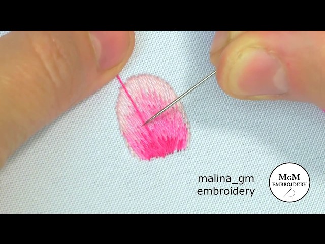 Hand Embroidery| Long and short stitches 2| Вышивка гладью 2