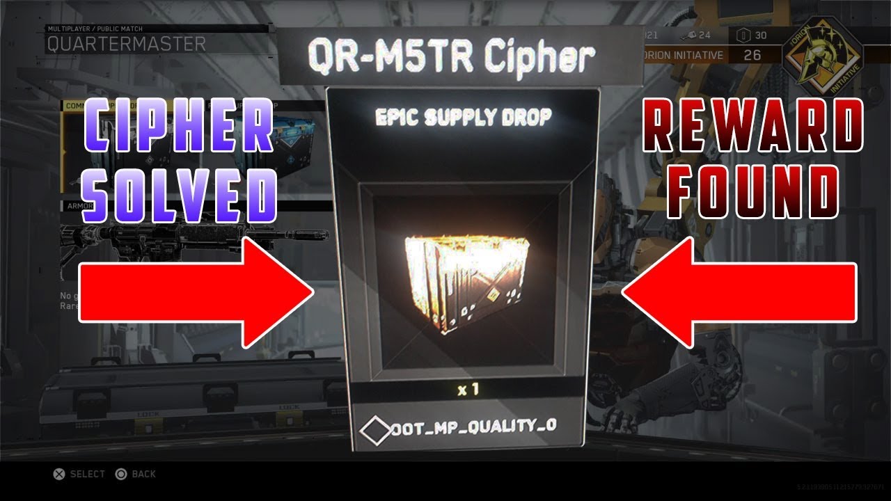 Quartermaster Cipher SOLVED on Infinite Warfare!!! - YouTube