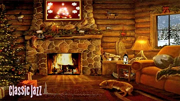 Christmas Ambience - Snowstorm & Christmas Jazz Fireplace Sounds