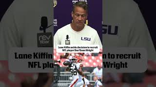 Kiffin addressed the media today about the decision to recruit NFL player DaeQuan Wright to LSU