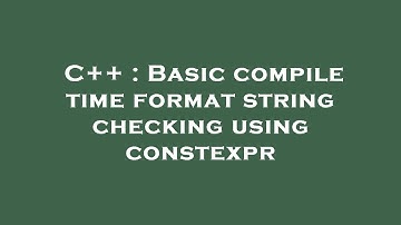C++ : Basic compile time format string checking using constexpr