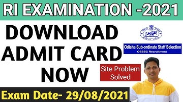 RI Exam Admit Card -2021 🔥 How to Download ||❤️ Step by Step Process ☝️| #osssc