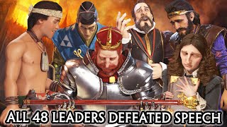 CIV 6  ALL 48 LEADERS DEFEATED SPEECH [CIV A to Z ORDER] RISE AND FALL / GATHERING STORM DLC