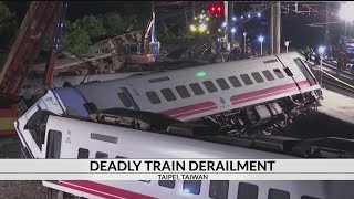 One of Taiwan’s fastest trains derails, killing at least 18