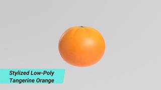 Stylized Low-Poly Tangerine Orange