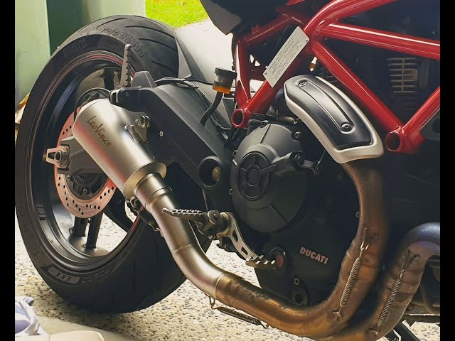 Ducati Monster Leo Vince LV10 Exhaust Unboxing, Install and Sound