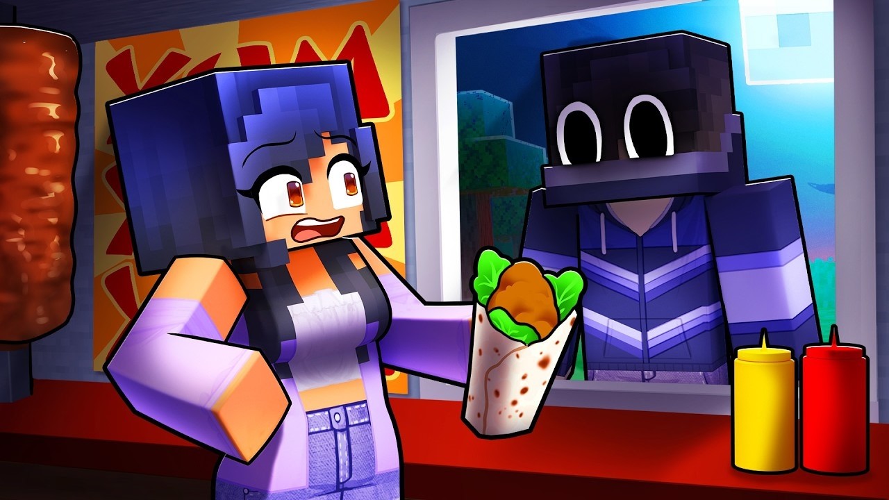 Working at a Scary FOOD TRUCK in Minecraft!