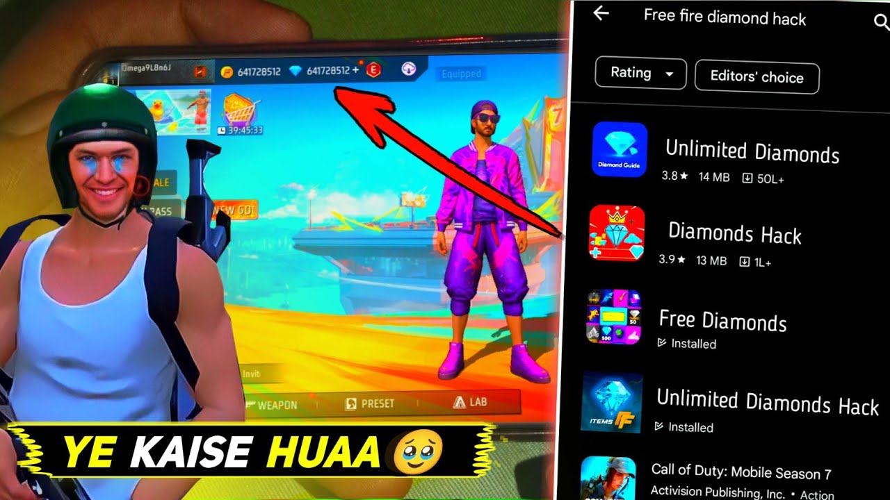Trying.. Free Fire DIAMOND HACK Apps from Playstore | Free Fire