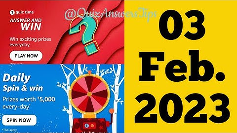 Amazon Quiz Today | Amazon Quiz Answers Today I 03 February 2023