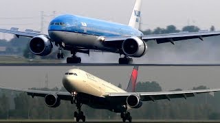 Super Slow Mo *Heavy* Landings at Amsterdam Schiphol! @Flightsim10HD