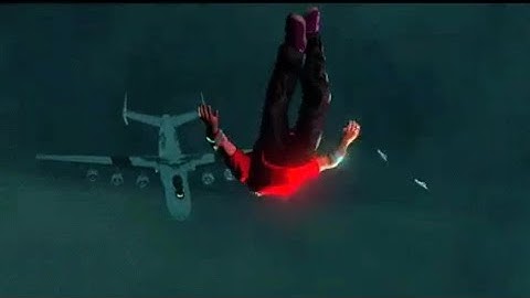 Kratos jumps off cliff but it