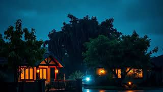 Relaxing Midnight Rain and Soft Wind Through the Streets | Relaxing Night Rain and Wind Sounds screenshot 1