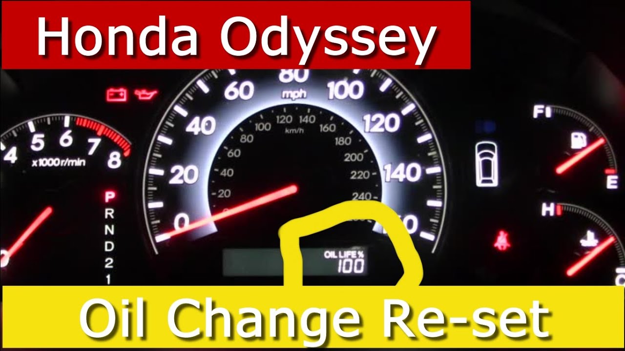 Honda Odyssey OIL LIFE Reset 2005 2006 2007 2008 2009 2010 Indicator