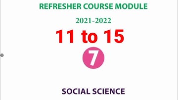 7th social science Refresher course Answer key English medium @Kanishai