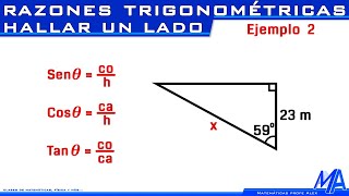 Trigonometric ratios | Finding a SIDE | Example 2