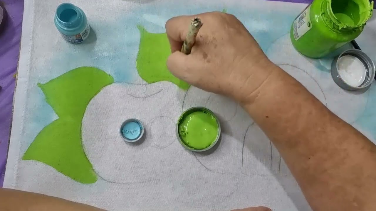 Folhas,no estilo ,jogada.Pintura jogada.