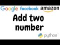 Amazon Interview question | Add two number | leetcode 2| python