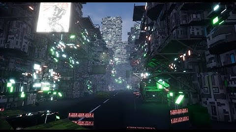 Speed Level Design / Procedural Cyberpunk / UNREAL ENGINE 4 & BLENDER  /  Modeling & Texturing