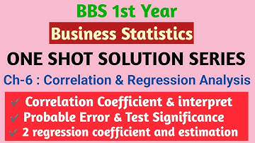 bbs 1st year Statistics// ONE_SHOT solution// Simple correlation and Regression//Part-1 finding (r)