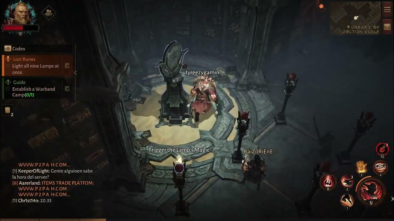 Diablo Immortal Library Of Zoltun Kulle Fire Lamp Puzzle (QUICK SOLVE