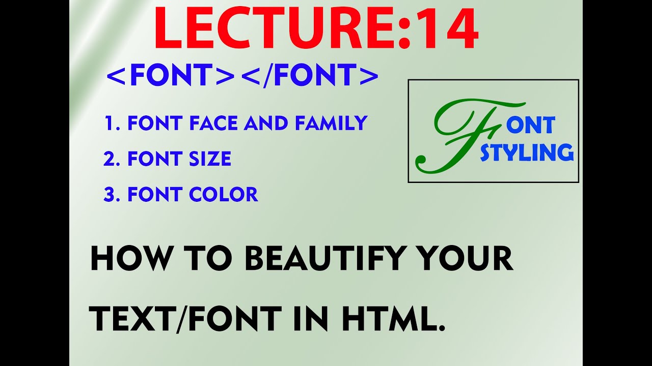 HOW TO INSERT FONT IN HTML | HOW TO COLOR / STYLING TEXT IN HTML | FONT ...