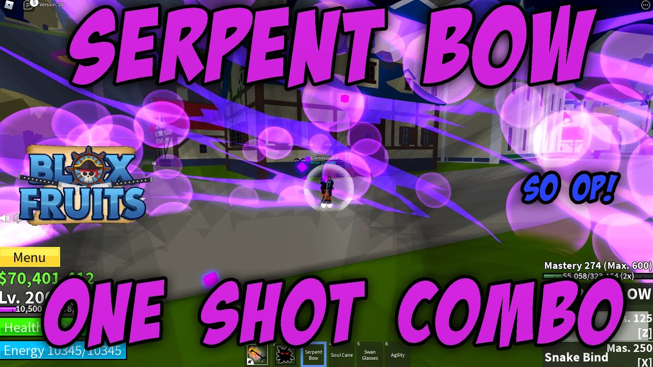 Serpent Bow One Shot Combo Blox Fruits YouTube