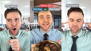 Office Jobs Shorts/TikTok Compilation (First Day vs. Five Years In) | Scott Frenzel
