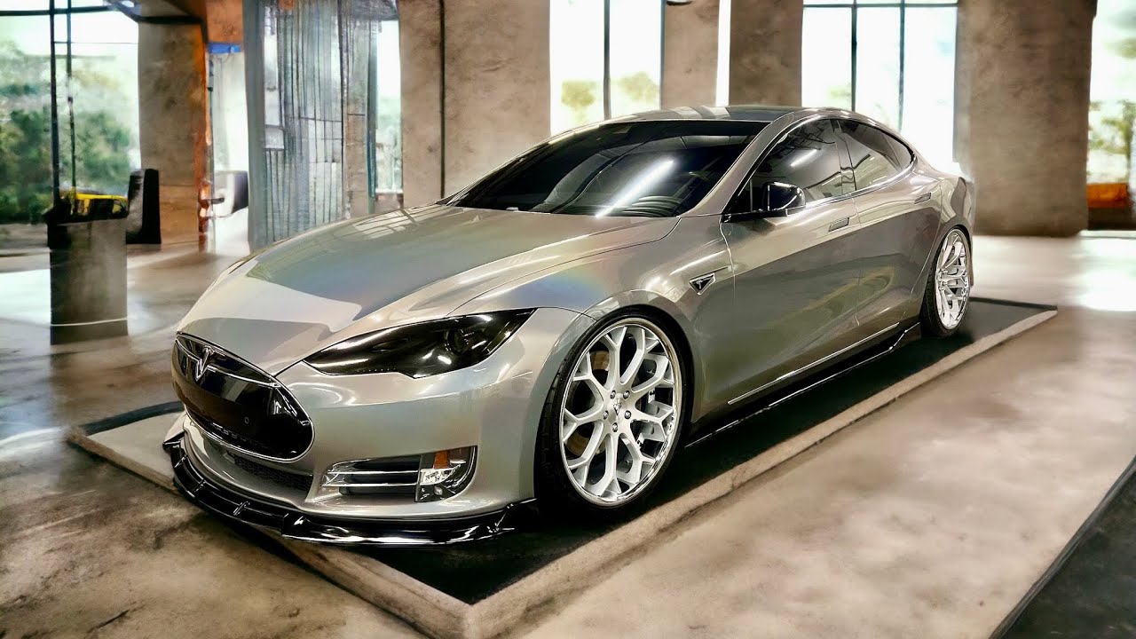 Tesla S, Lowered On 22s, Wrapped, Complete Transformation!!😊👊🏽💯 - YouTube